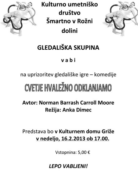 Cvetje hvaležno odklanjamo